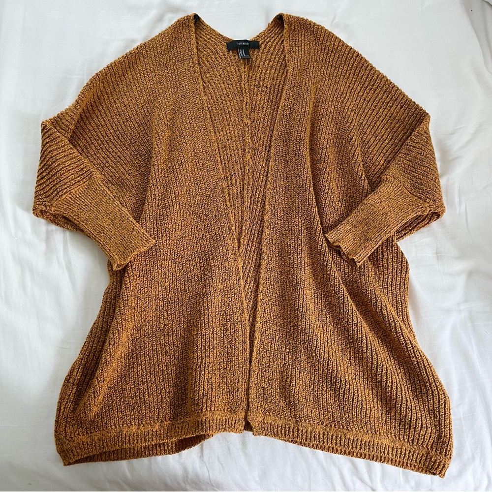 Burnt Orange Long Knit Cardigan